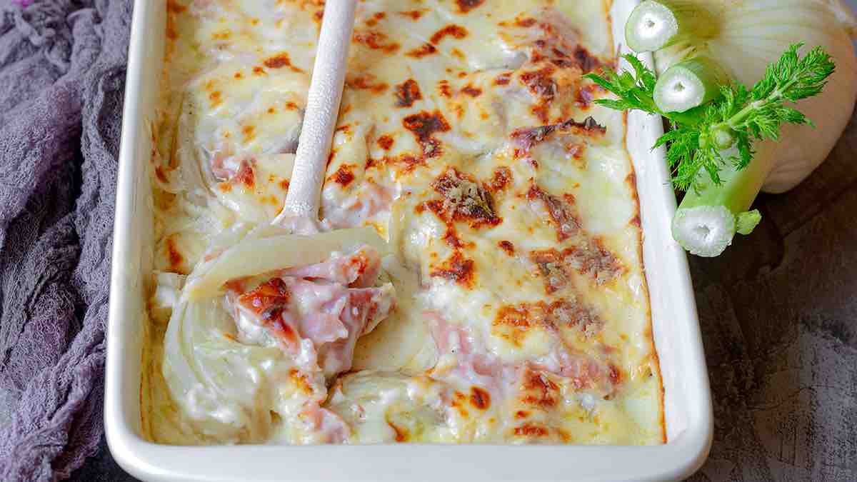 Gratin de fenouils au jambon et à la béchamel