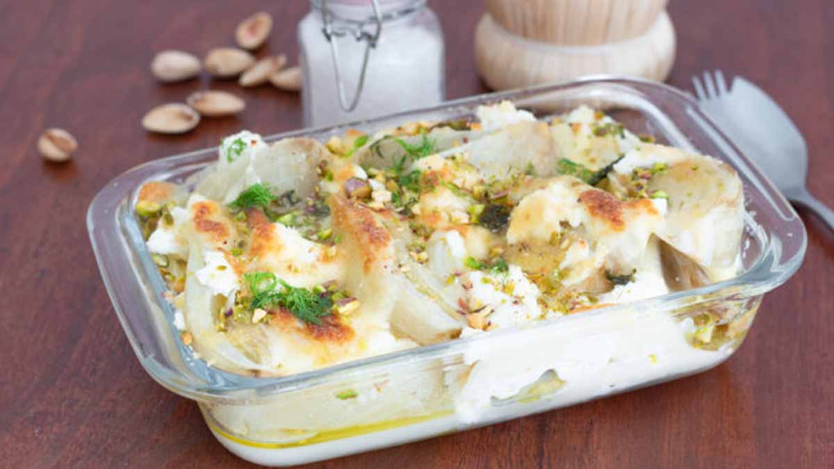 Gratin de fenouil à la béchamel et aux pistaches super bon