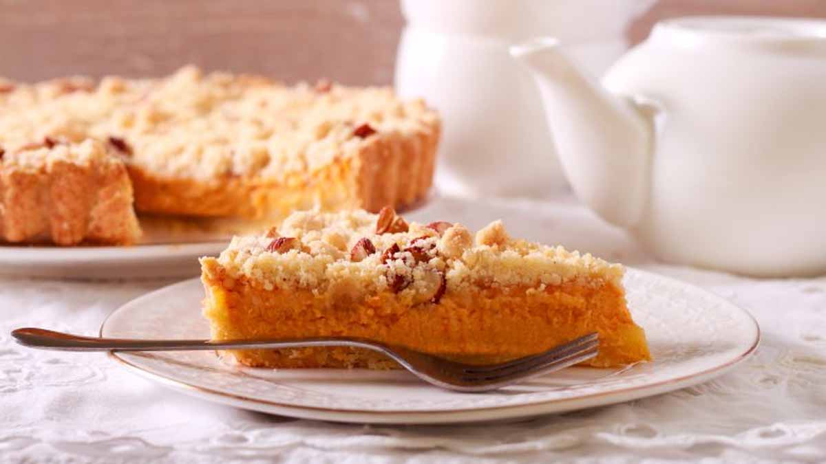 Tarte crumble à la crème d'orange sans œufs très savoureuse