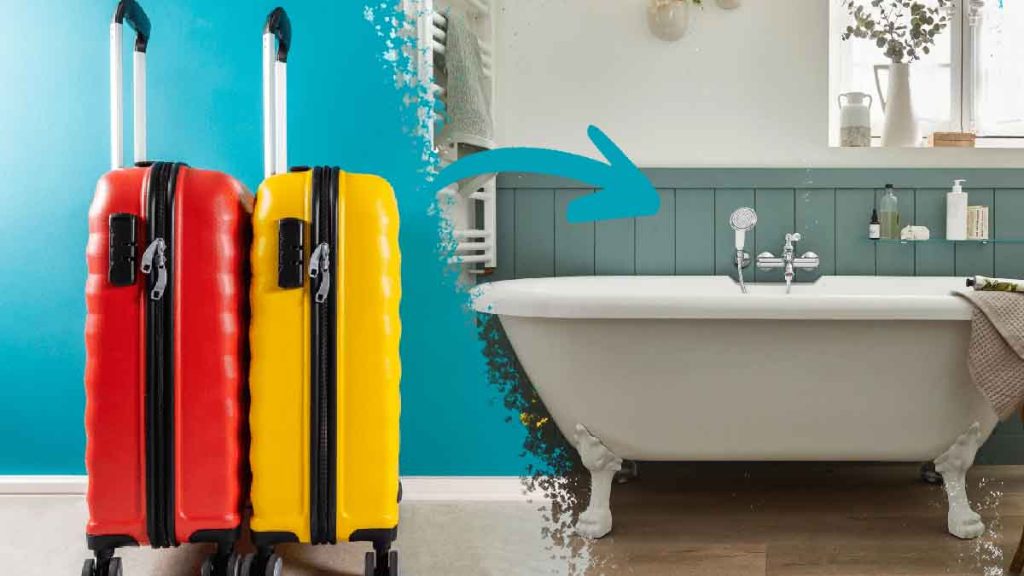 Posez vos valises dans la baignoire quand vous entrez dans une chambre